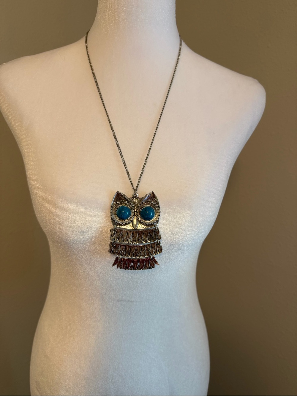 Vintage Articulated Owl Necklace